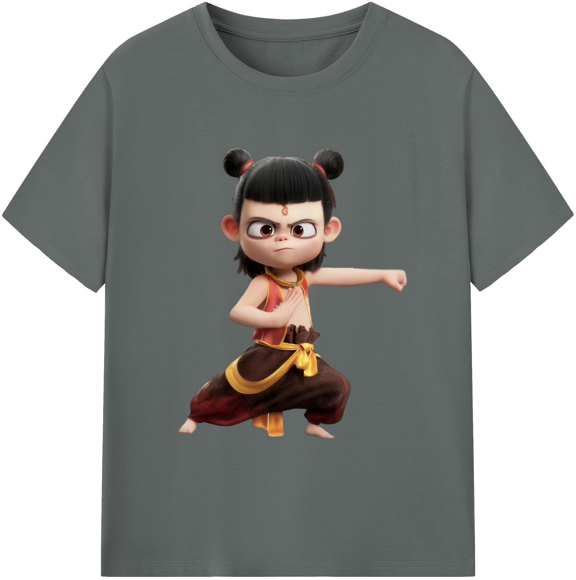 （画像用） Ne Zha 2 ナタ 魔童の大暴れ 綿100％ メンズ半袖Tシャツ｜肌触りやわらか＆通気性